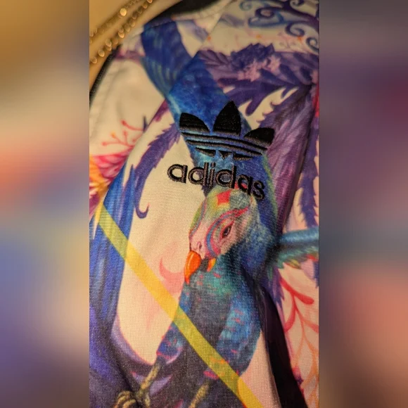 Adidas Women's Vibrant Pattern Bomber Jacket Size Small - Picture 2 of 9